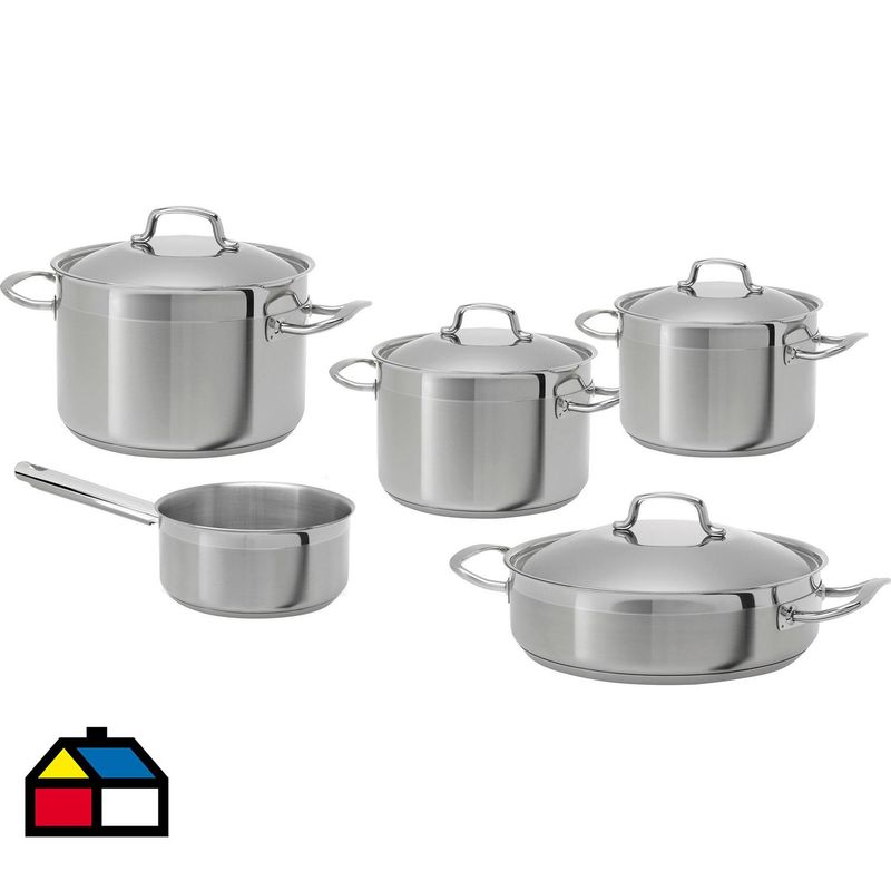 TEKA - Batería de cocina 9 Piezas Acero inoxidable  Plateado