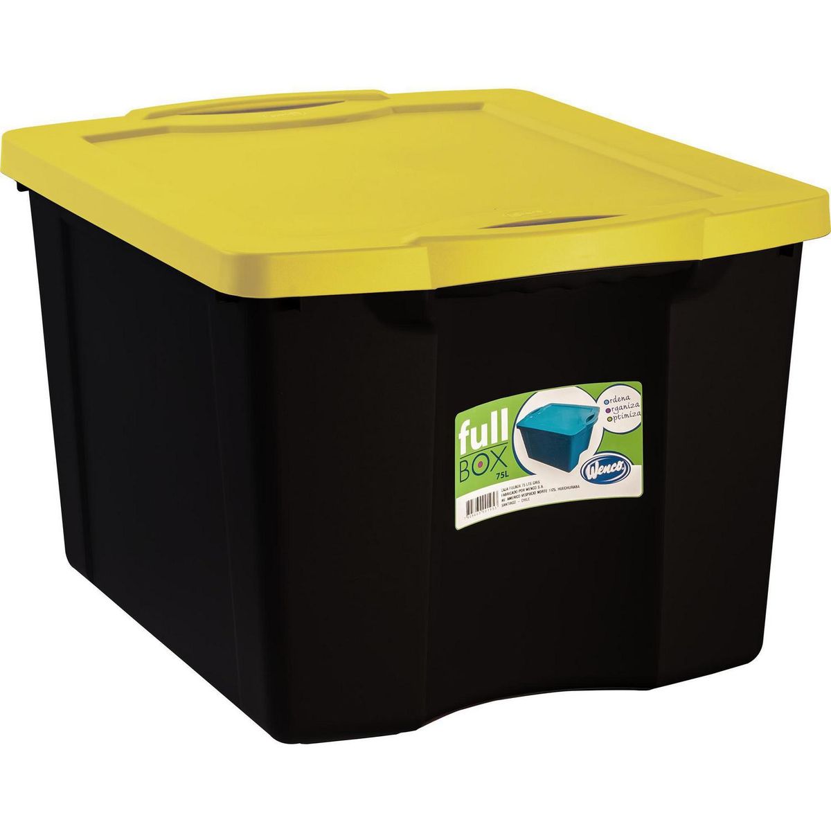 WENCO - Caja organizadora 75 litros 37,8x48x 60,3 cm negro