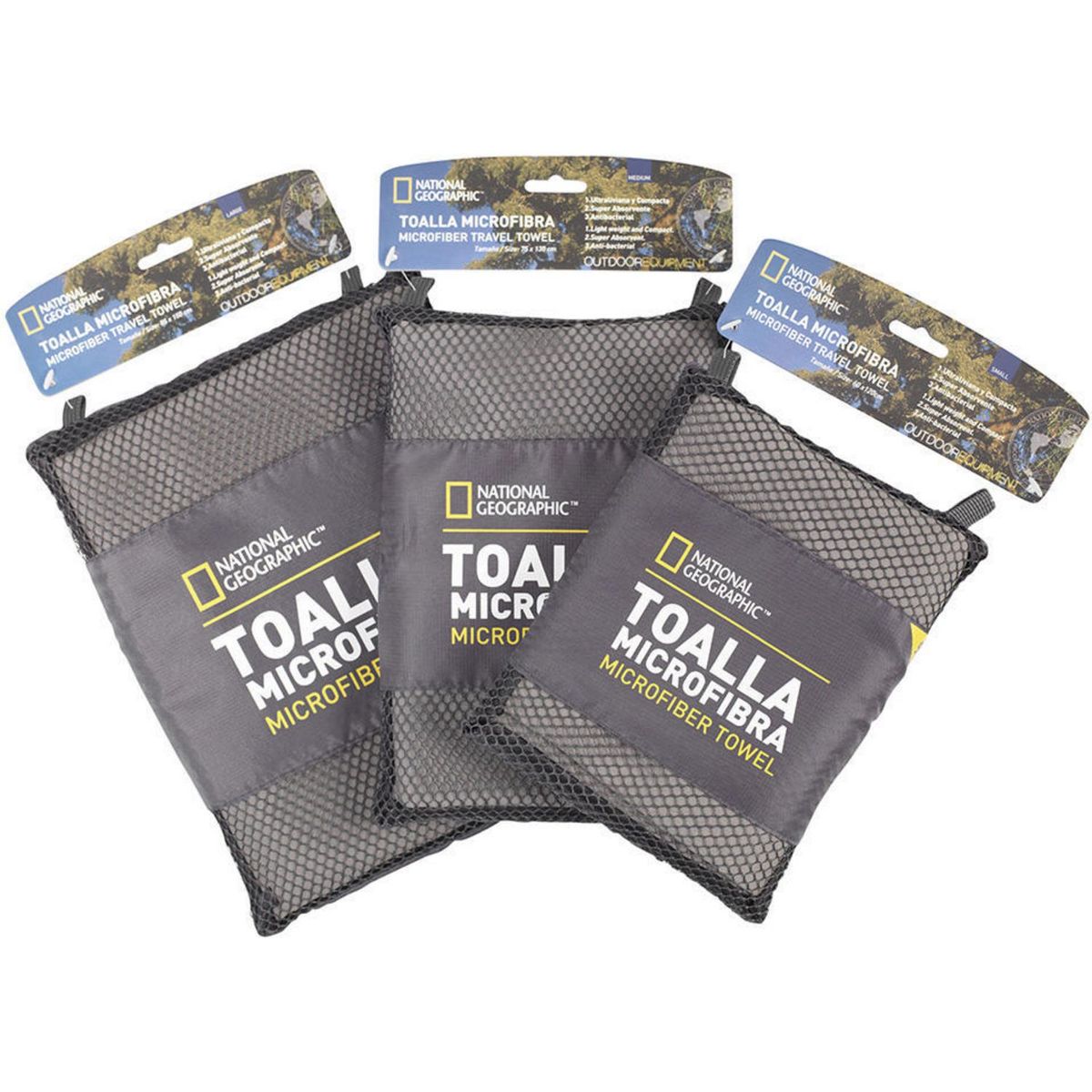 NATIONAL GEOGRAPHIC - Toalla de Cuerpo M 200 gr Poliéster 60x130 cm Gris