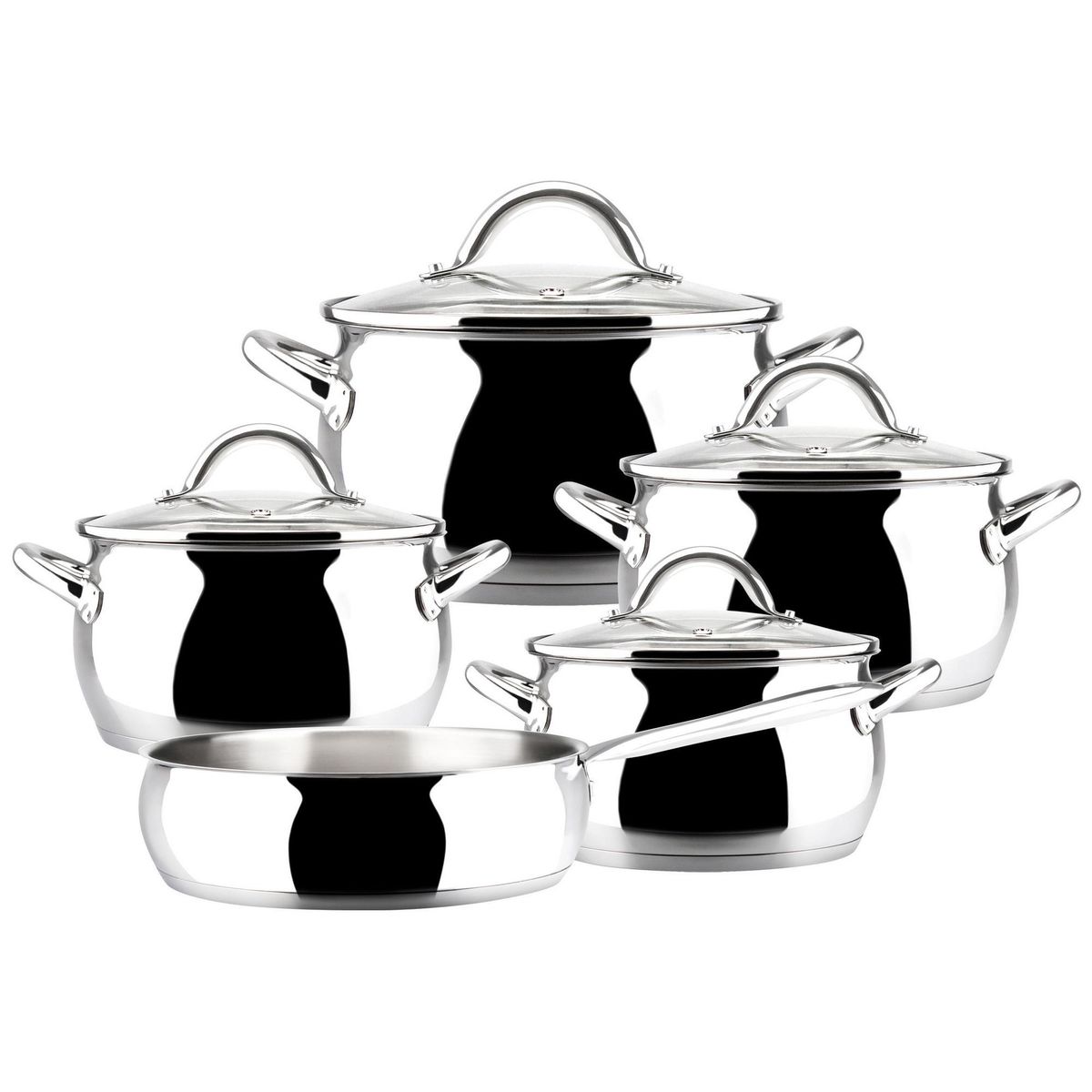 MAGEFESA - Batería de Cocina 9 Piezas Acero inoxidable Kuchen Plateado