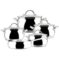 Batería de Cocina 9 Piezas Acero inoxidable Kuchen Plateado