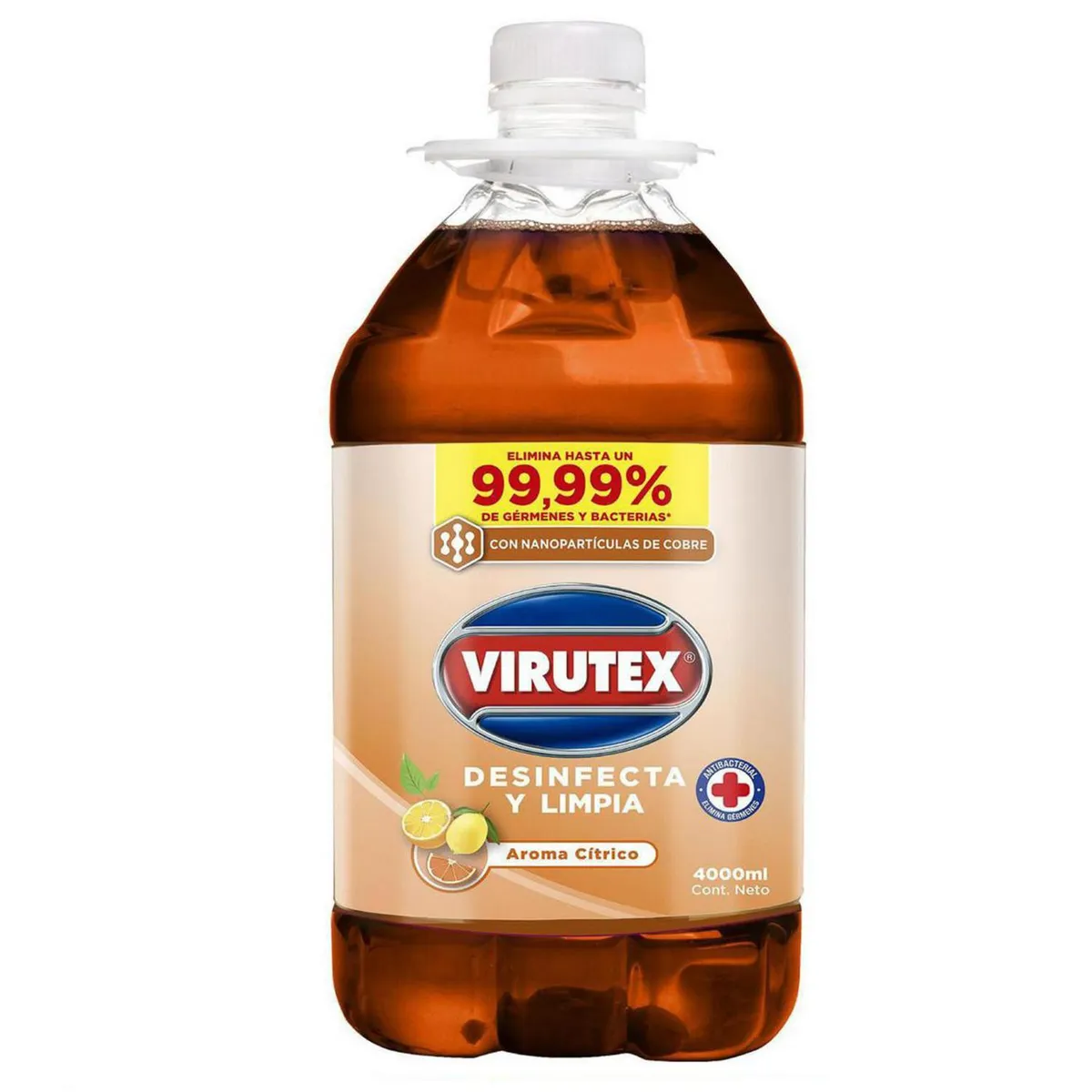 VIRUTEX - Limpiador Desinfectante Virutex Cítrico Líquido 4 Litros