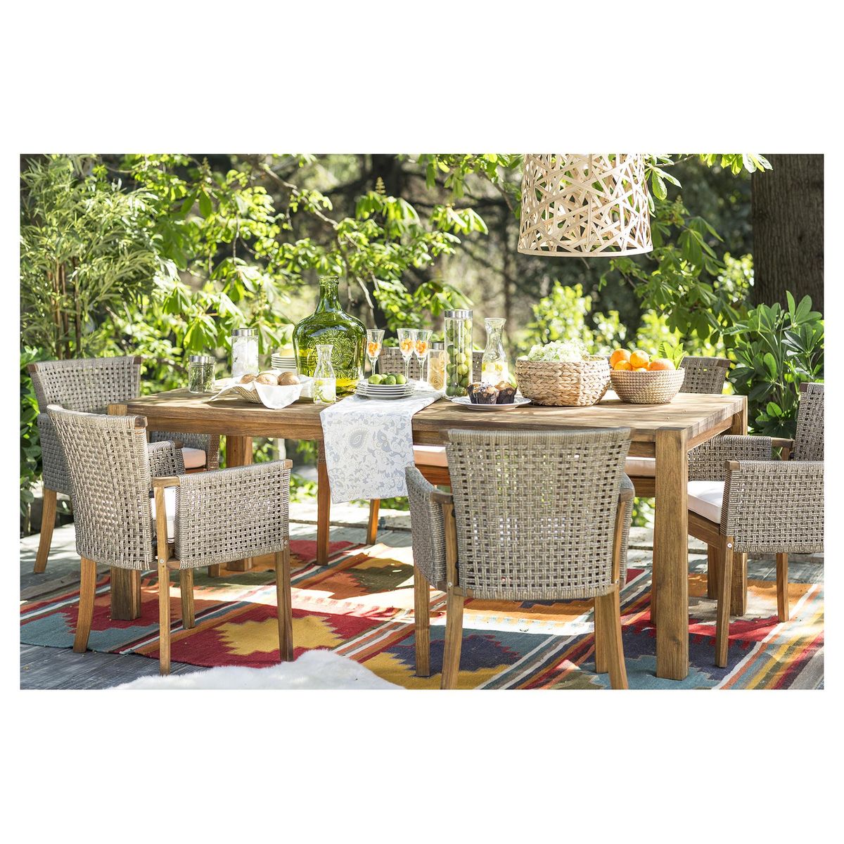 GRUPO LINK - Juego de Comedor de Terraza Río 6 Personas Café