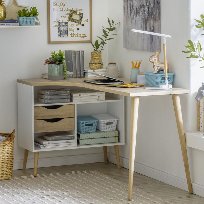 TVILUM - Escritorio Oslo 146x81x76 cm blanco/oak
