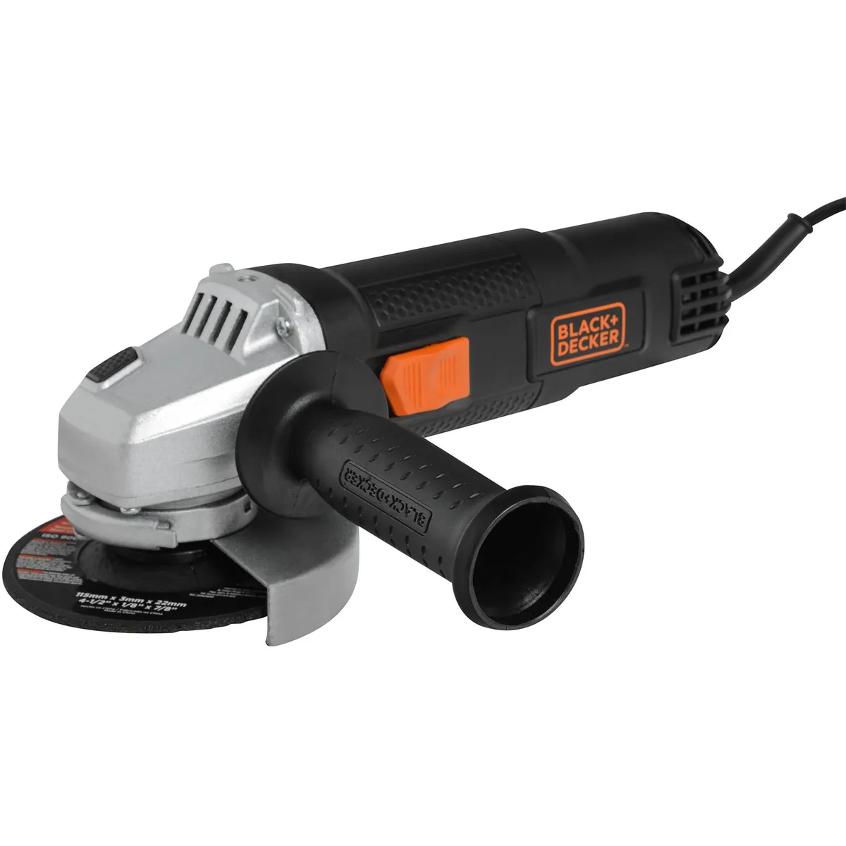 BLACK+DECKER - Esmeril angular eléctrico 4,5" 820W + 2 discos