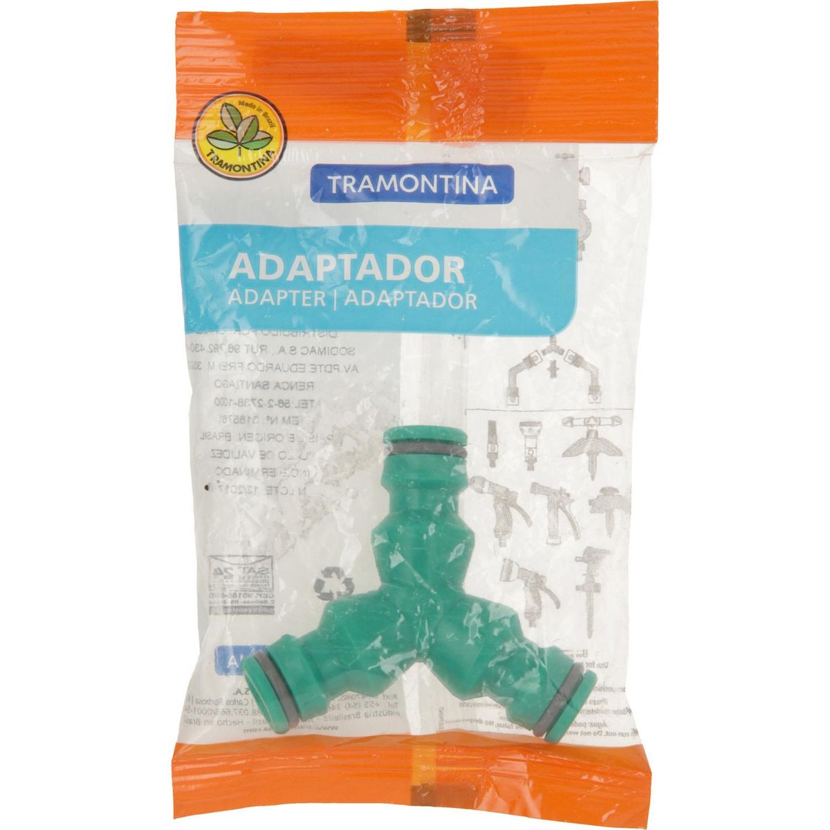 TRAMONTINA - Conector para manguera 1/2" de plástico triple