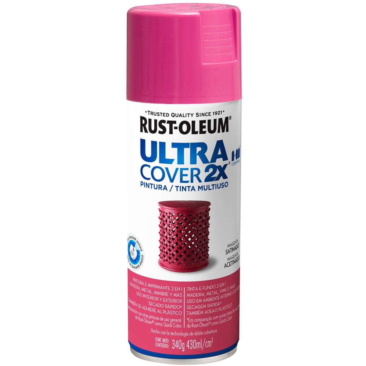Pintura Spray 0.34 kg Satinado Magenta, marca RUST OLEUM - Foto 2