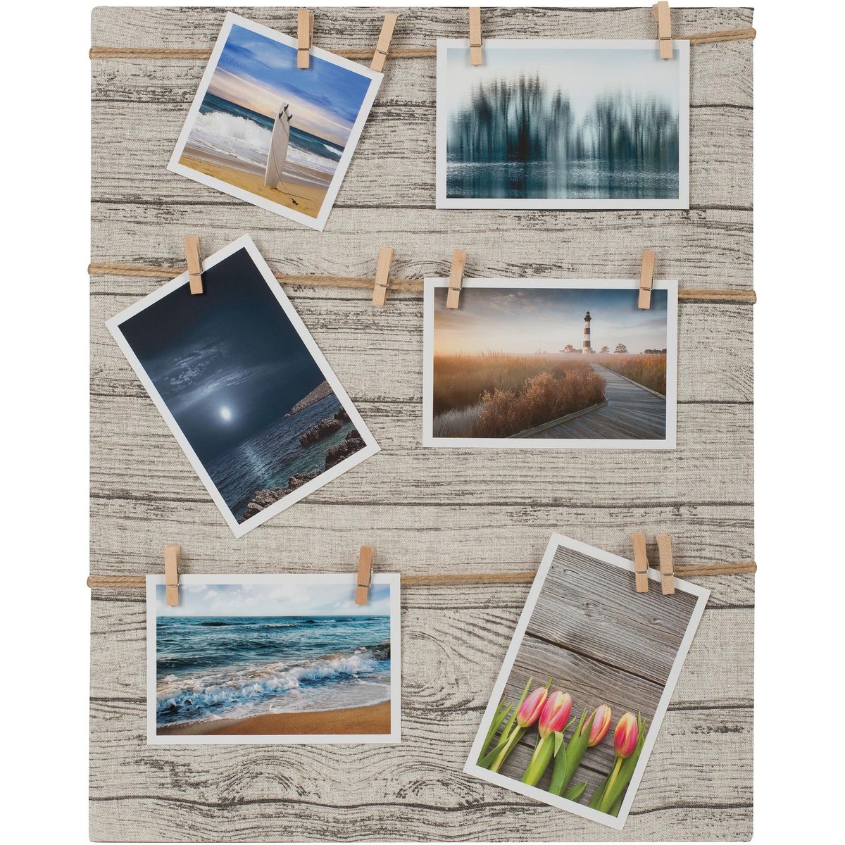 VGO - Marco de Foto con Pinzas 50x40 cm Multicolor