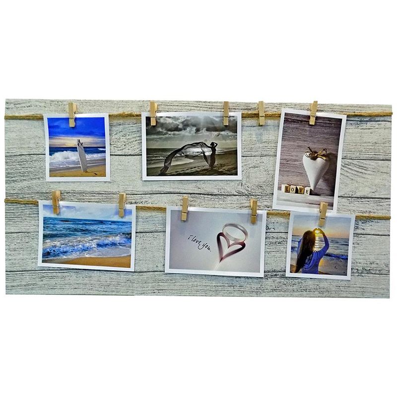VGO - Marco de Foto con Pinzas 60x30 cm Multicolor