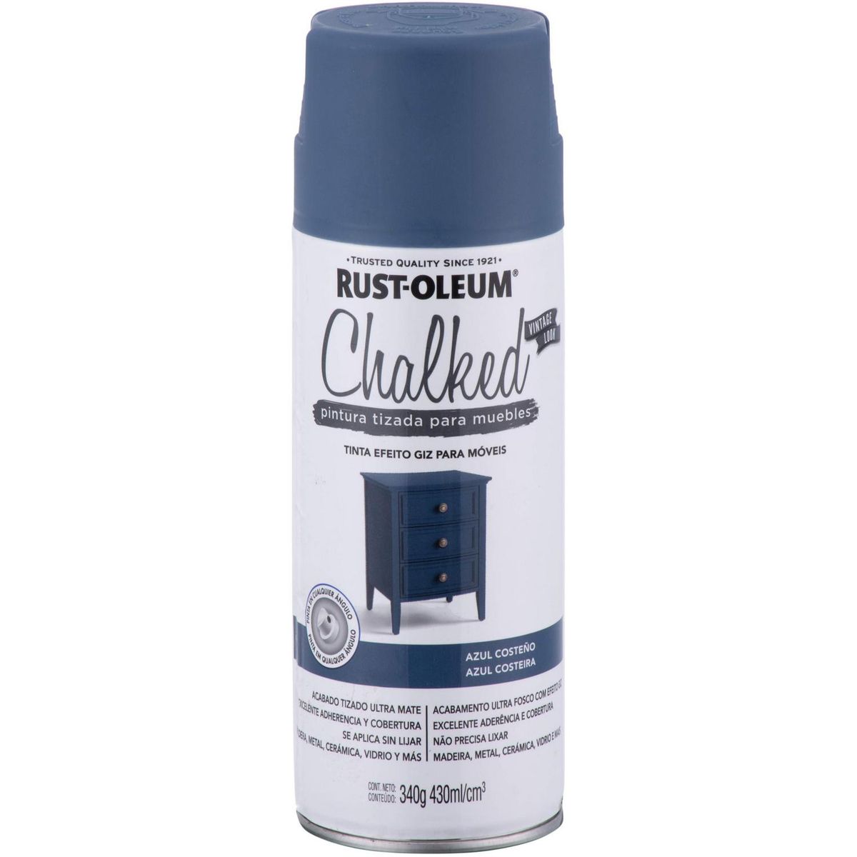 RUST OLEUM - Pintura Chalked Tizada Spray 0.43 l Mate Azul