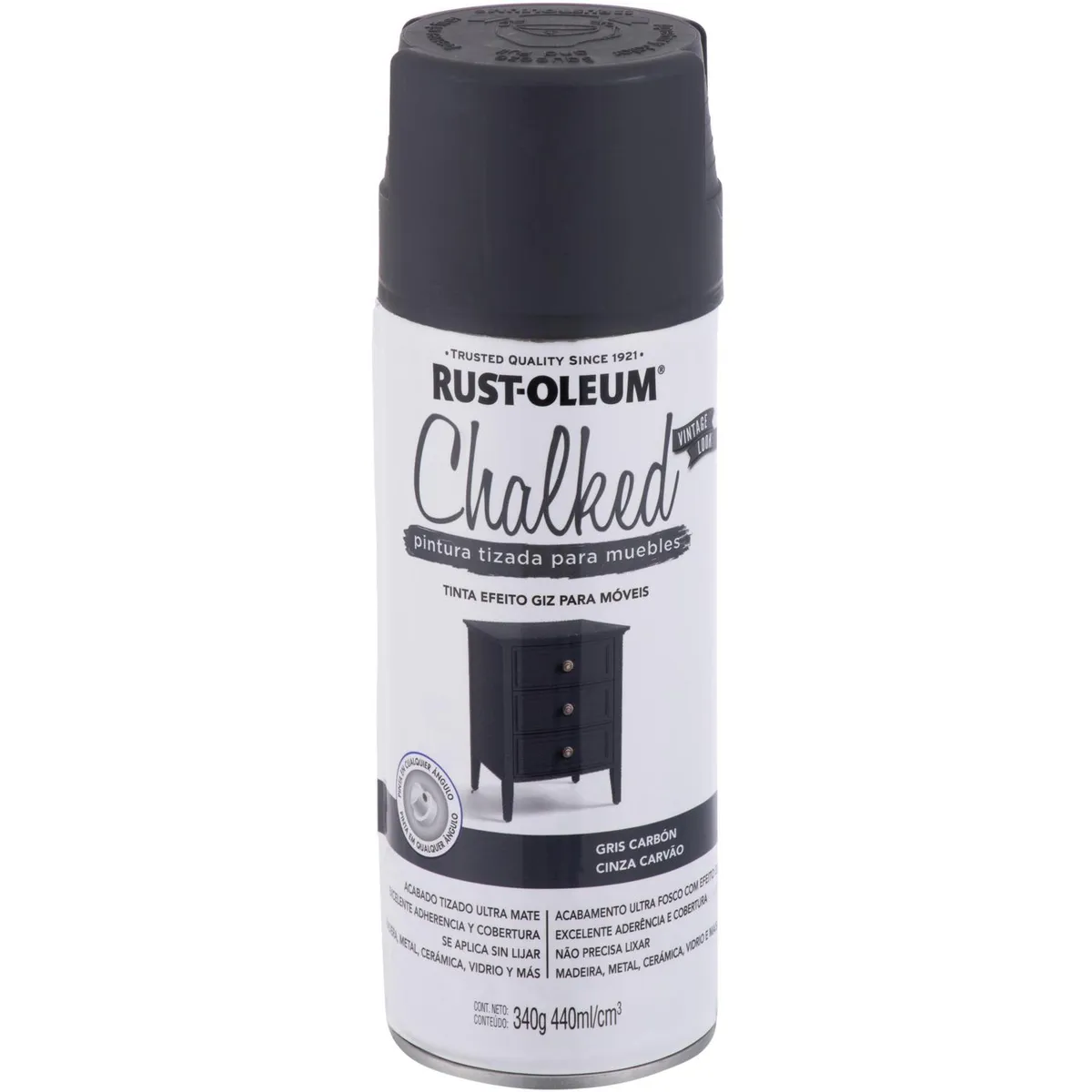 RUST OLEUM - Pitura Tizada Spray 0.43 l Mate Carbón
