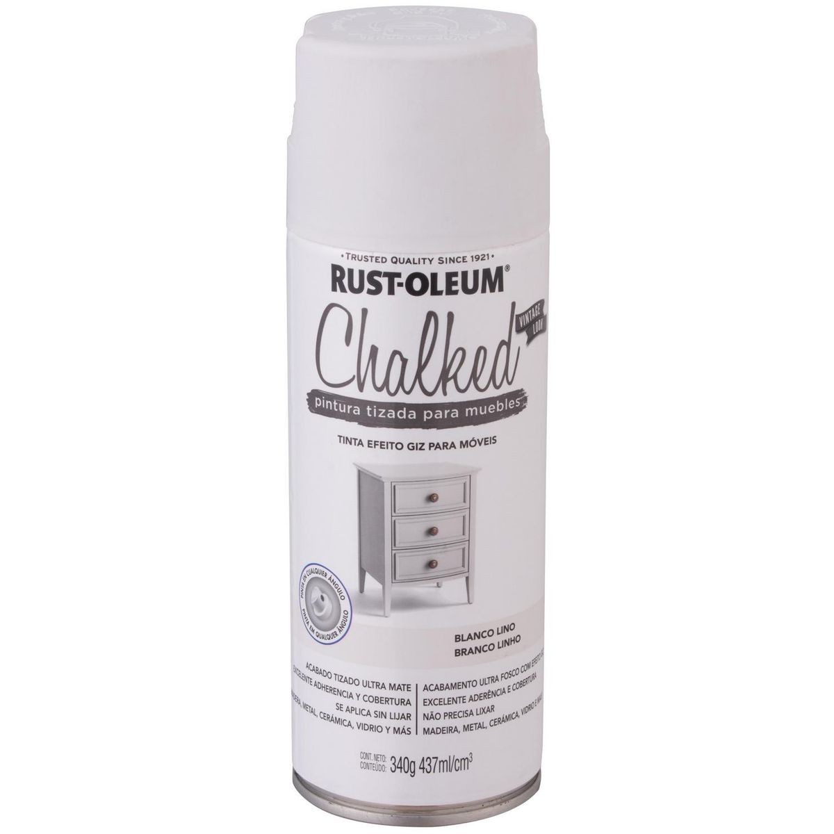 RUST OLEUM - Pitura Tizada Spray 0.437 l Mate Blanco