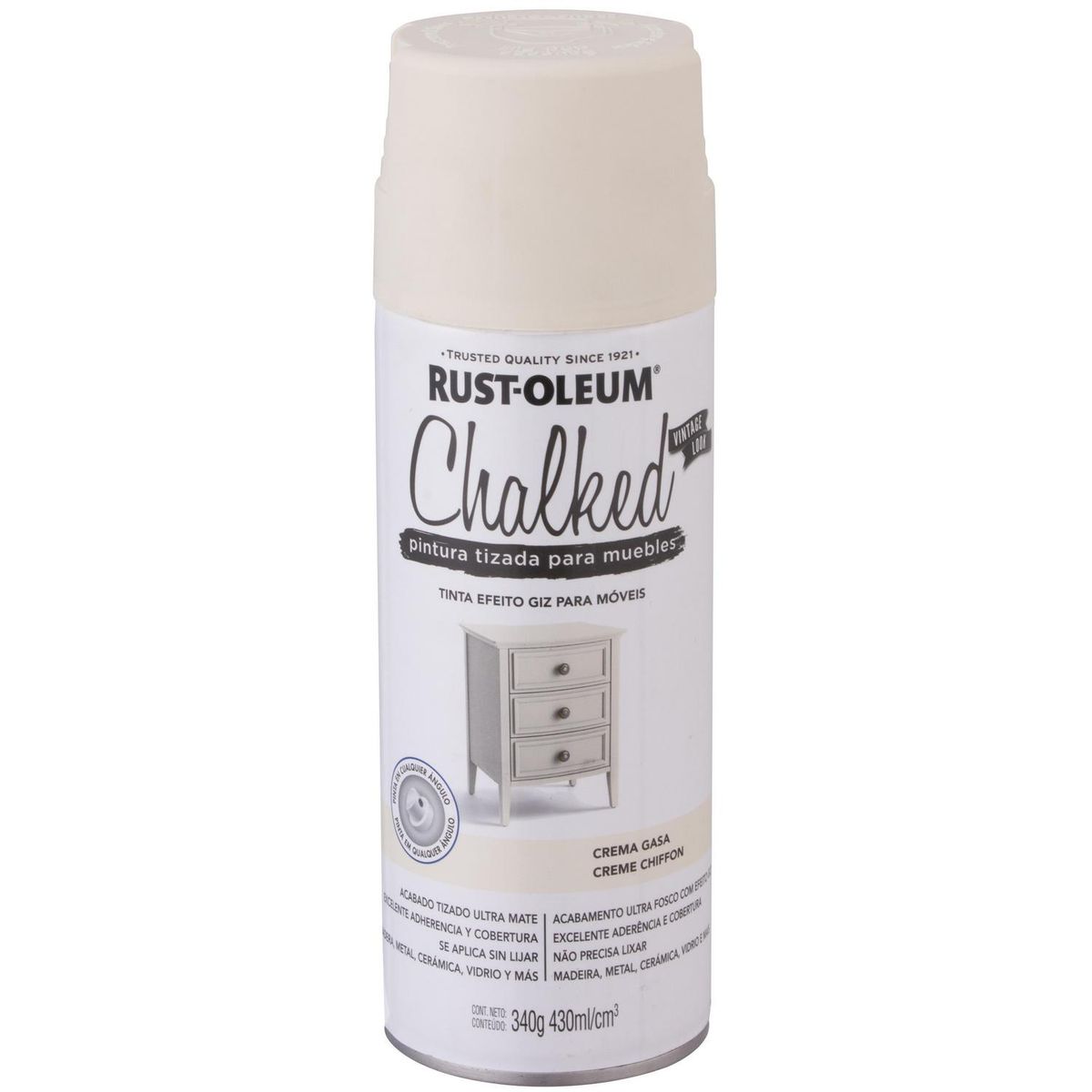 RUST OLEUM - Pitura Tizada Spray 0.43 l Mate Crema Gasa