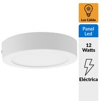 Panel sobrepuesto circular LED 12 W