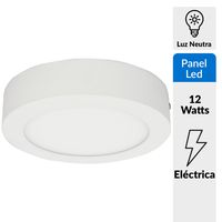Panel sobrepuesto circular LED 12 W