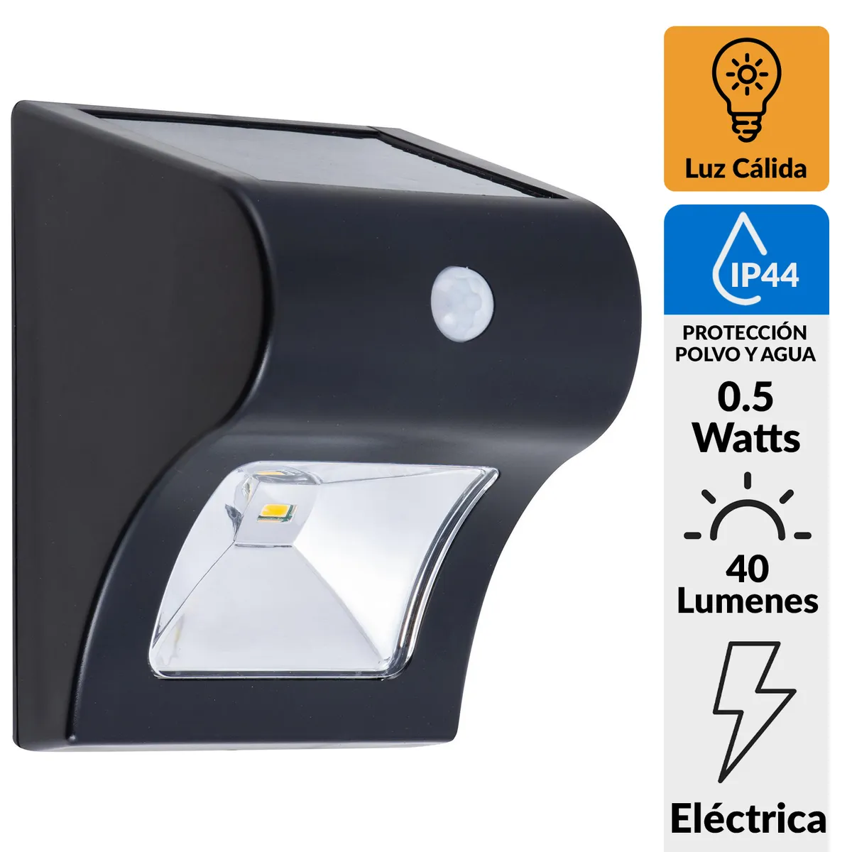 BP ILUMINACION - Apliqué Exterior Solar Led con Sensor 0.5 W IP 44 40 lm Luz Cálida
