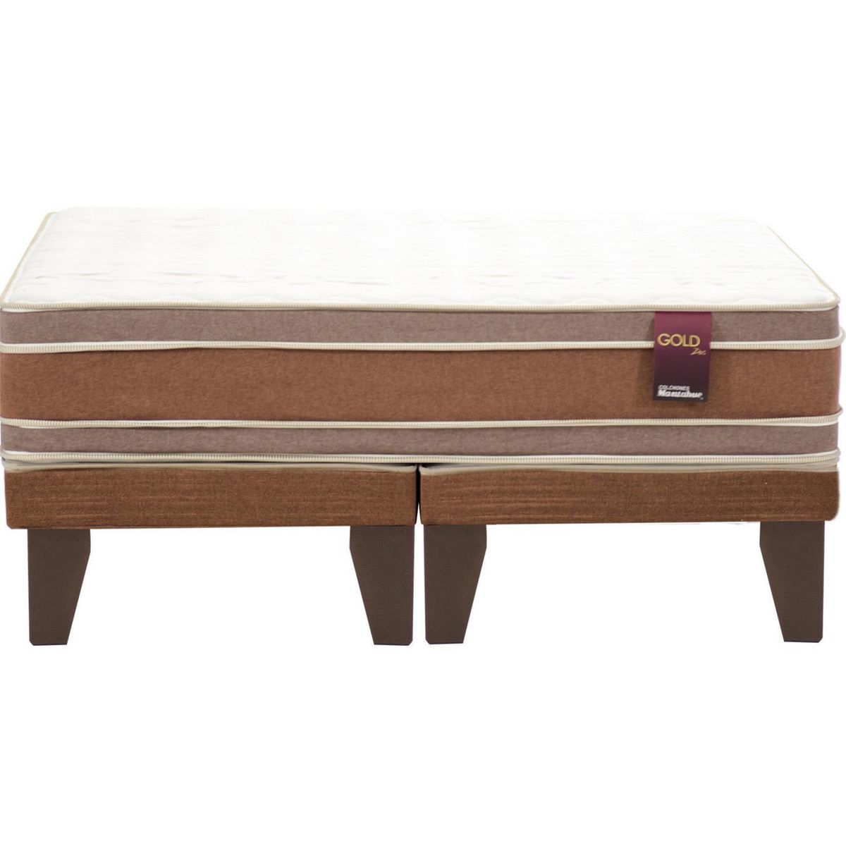 MANTAHUE - Box Cama King Americana Joya Gold2 Café