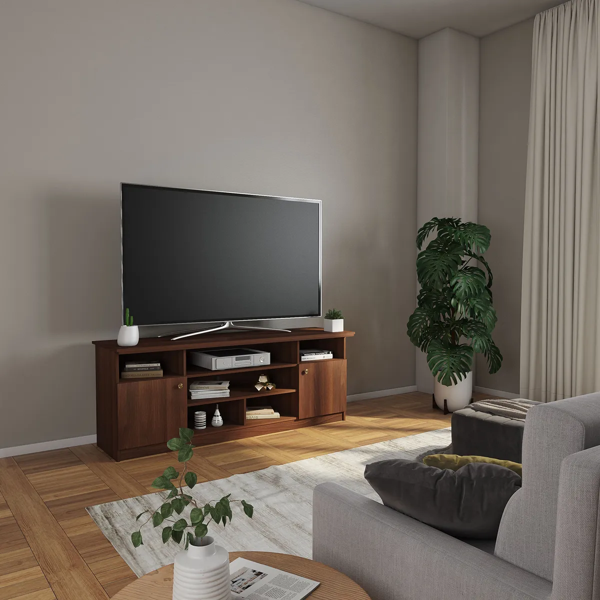 CIC - Rack de TV 65x170x48 cm nogal