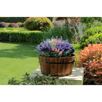 Macetero de madera tipo barril