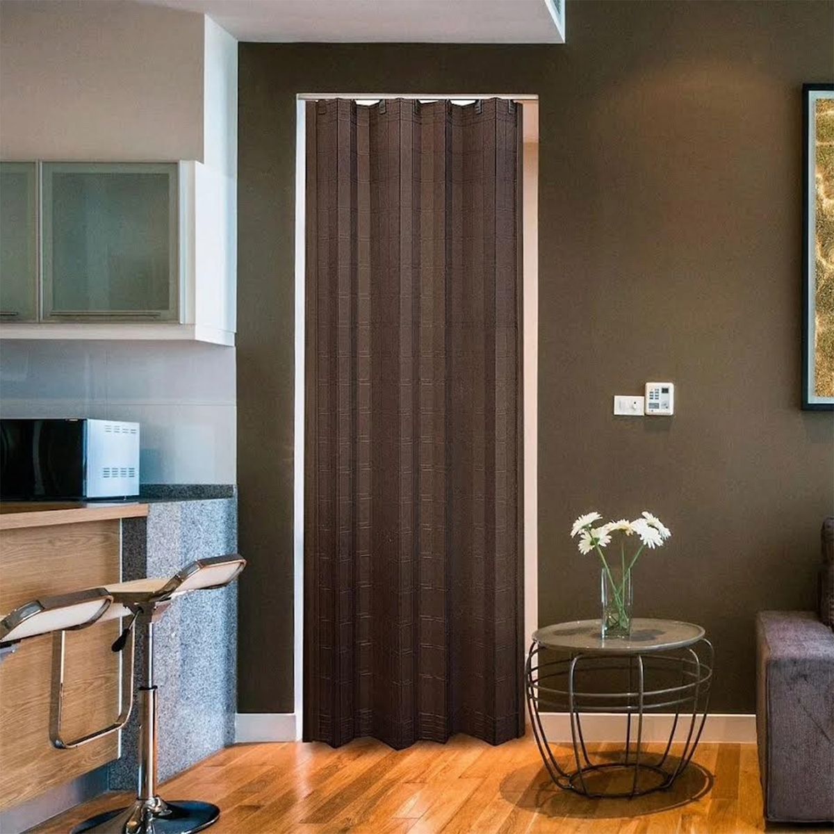 TERMOSOLE - Puerta plegable para clóset wengué