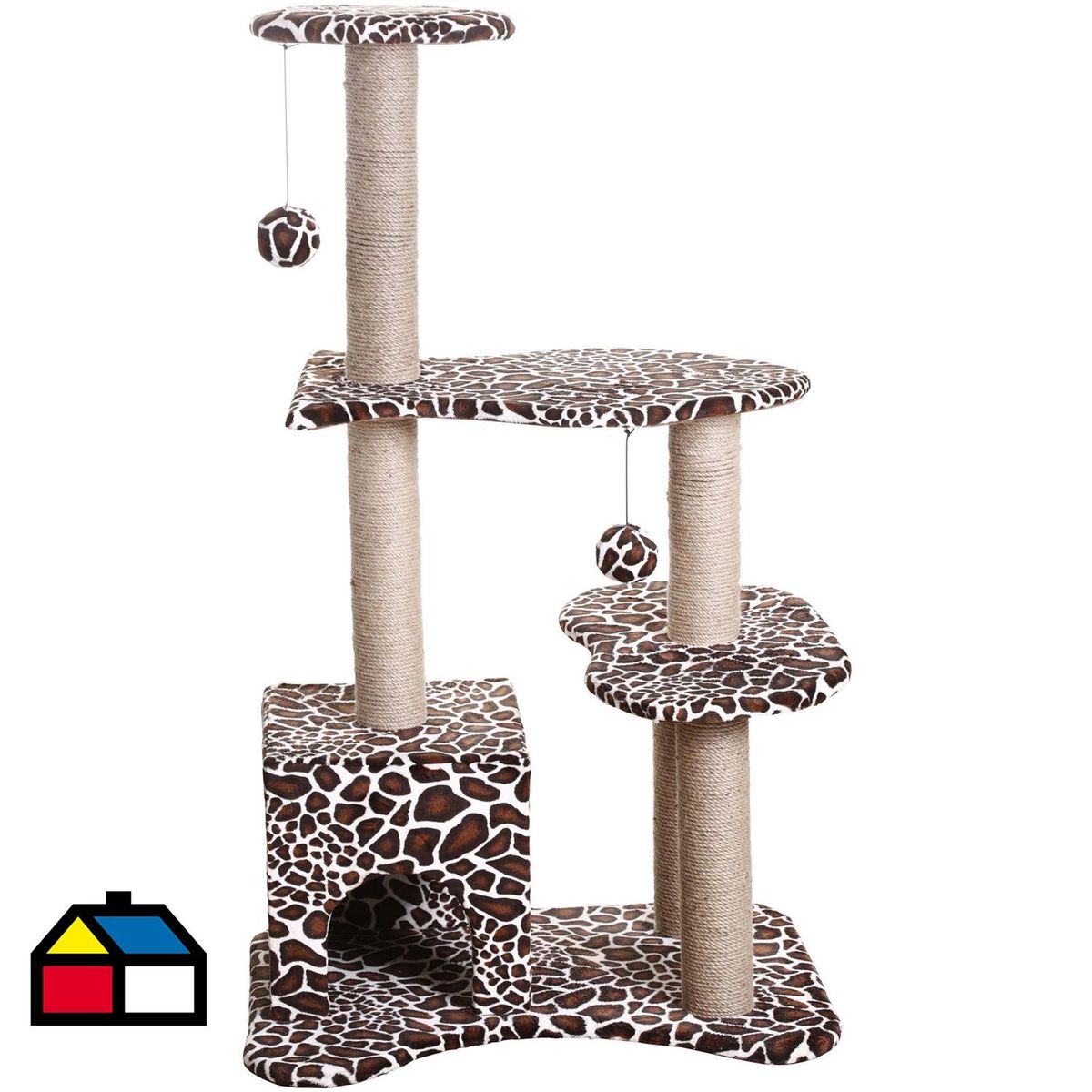 PETIZOOS - Gimnasio rascador para gato 3 nivel animal print