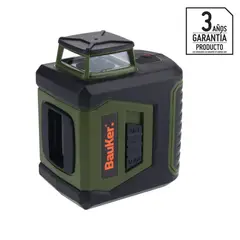 BAUKER - Nivel cruz láser 15x8x20 cm plástico plateado