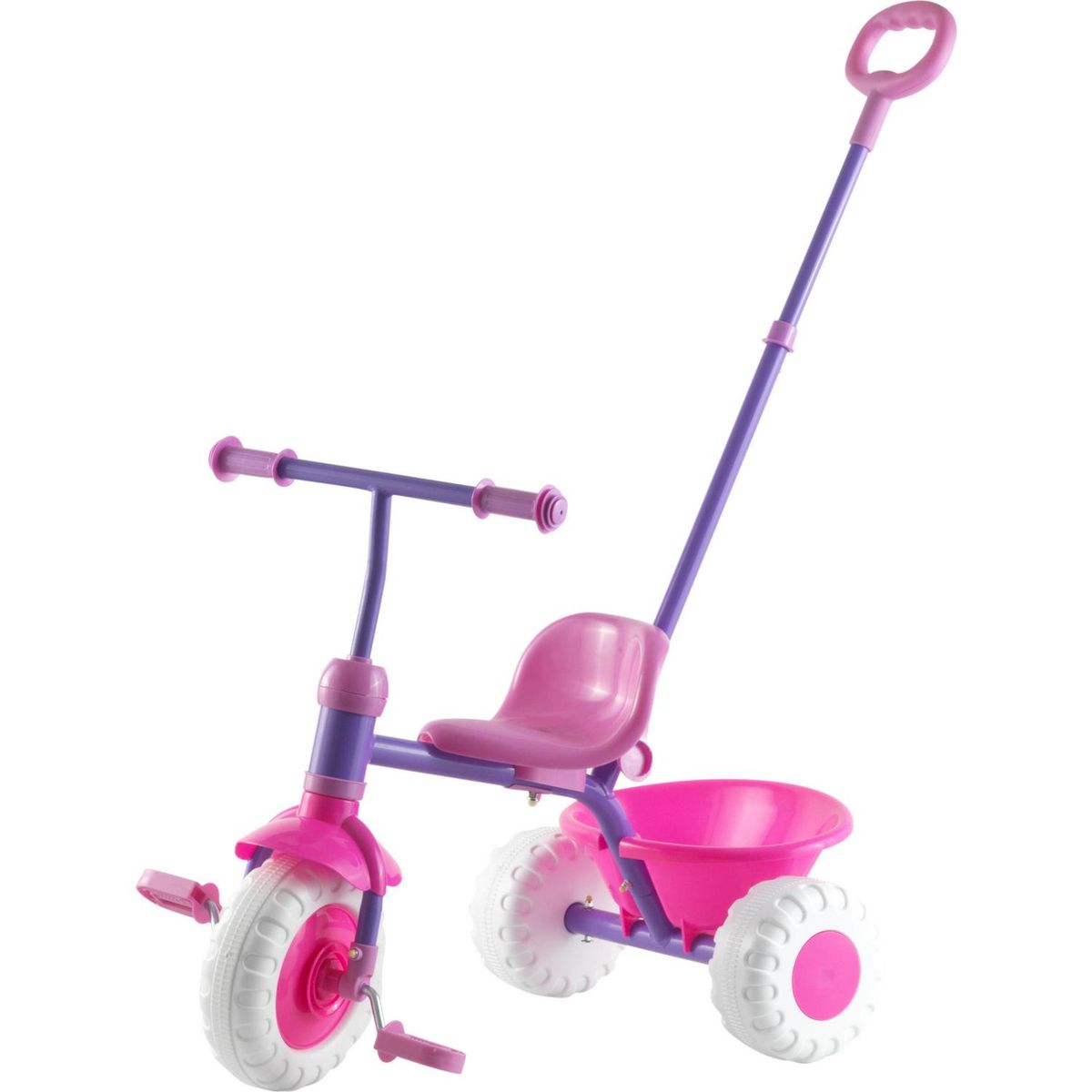 GAME POWER - Triciclo para Niña con agarre Rosado/Morado Desde 2 años