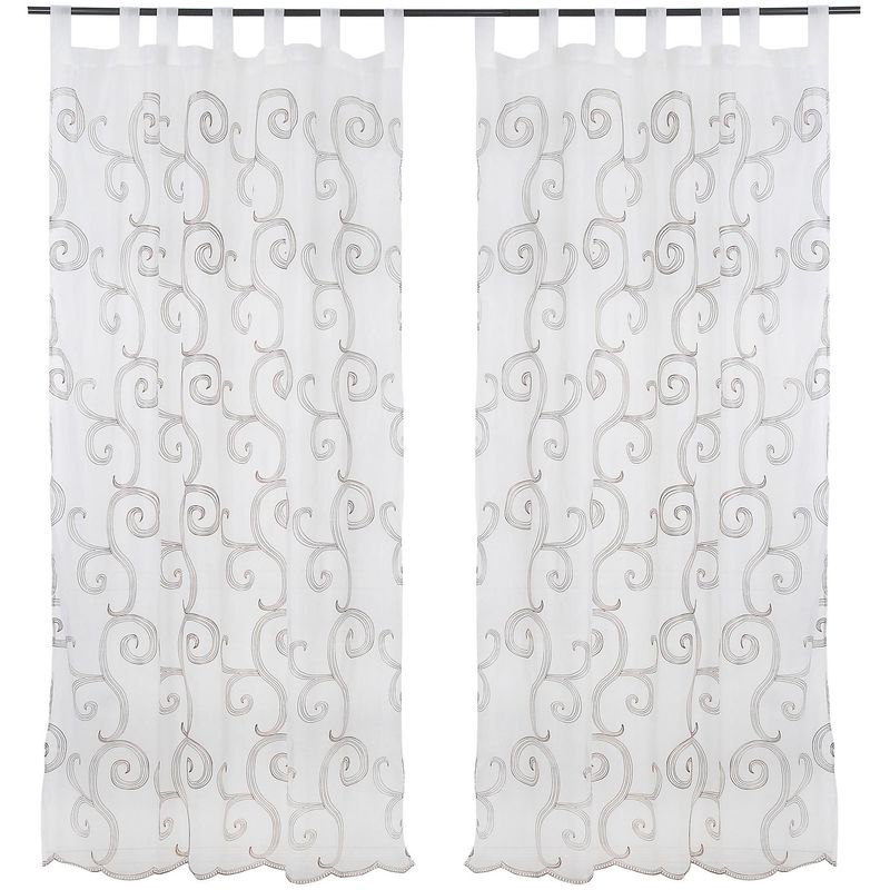 MASHINI - Cortina Curl Presilla Tela 140x220 cm Blanco