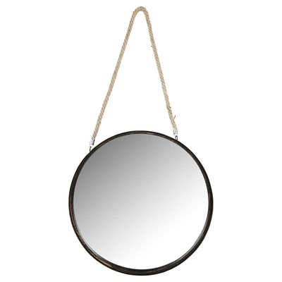 Imagen 2 del producto Espejo redondo 50 cm negro con cuerda