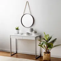 Espejo redondo 50 cm negro con cuerda