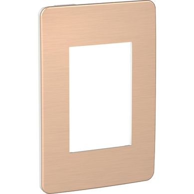 Placa modular  3 mdulos -Blanco/Magma de cobre Orion