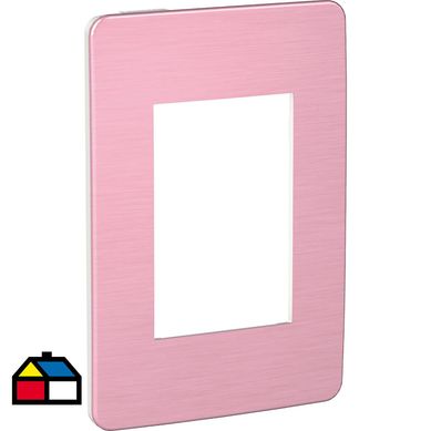 Placa modular  3 mdulos -Blanco/Venus rosa Orion