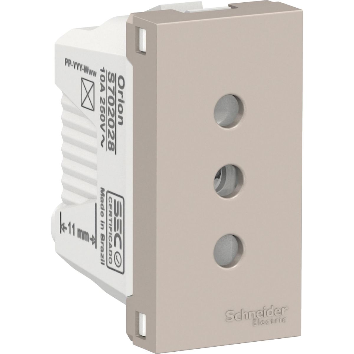 SCHNEIDER ELECTRIC - Módulo tomacorriente 2p+t 10 A Beige Orion