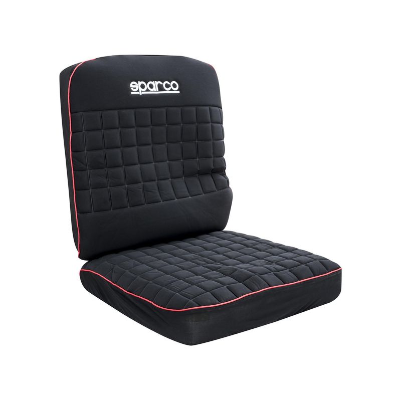 SPARCO - Kit de fundas para auto poliéster negro 8 piezas