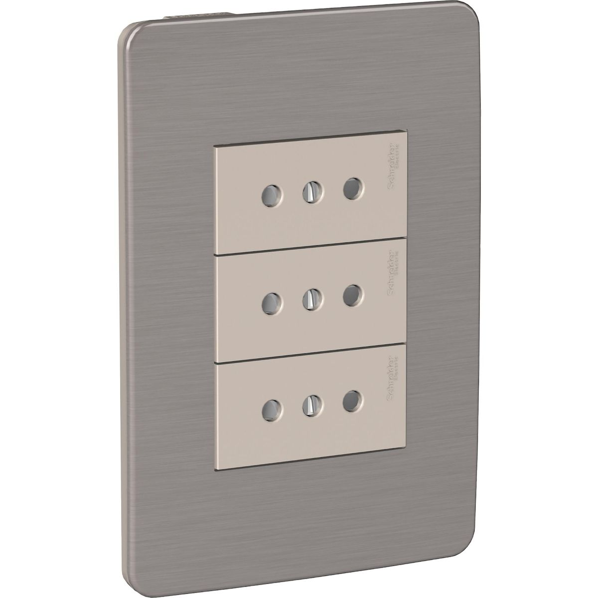 SCHNEIDER ELECTRIC - Tomacorriente Triple 10 A Gris