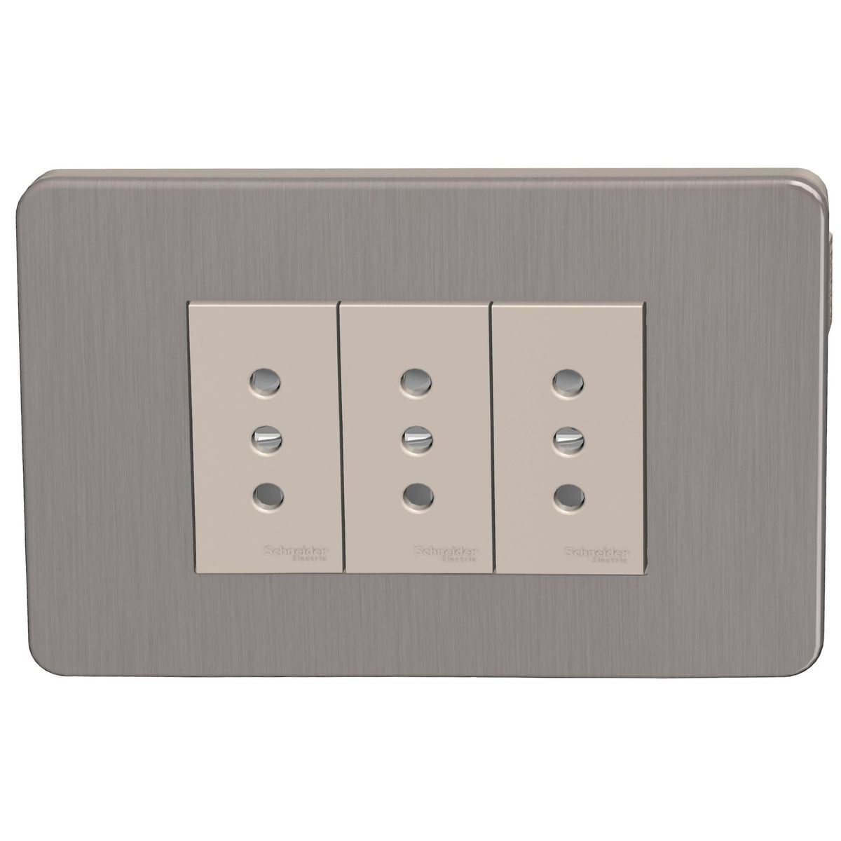 SCHNEIDER ELECTRIC - Tomacorriente Triple 10 A Gris