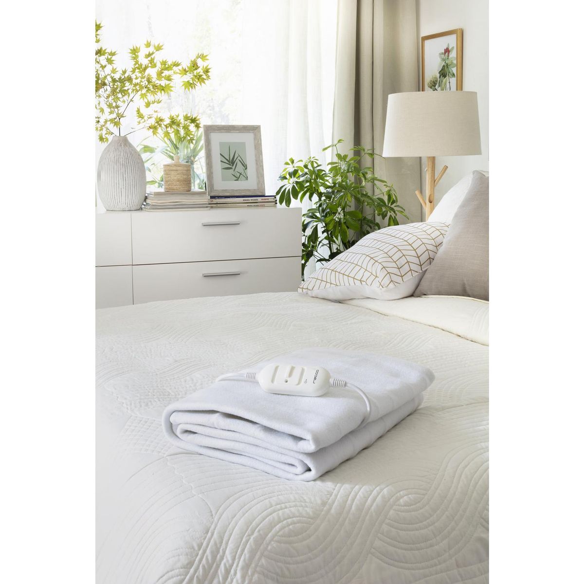 RECCO - Calientacamas Eléctrica Poliéster 1 plaza 60 W Blanco