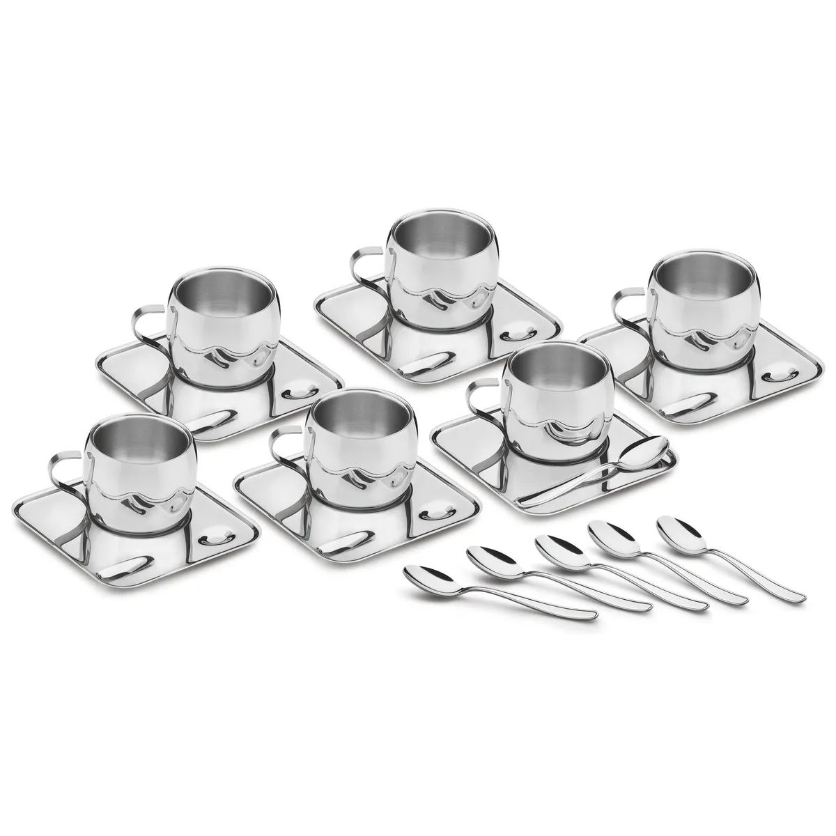 TRAMONTINA - Juego de té 18 piezas plateado