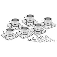 Juego De Té 18 Piezas Plateado