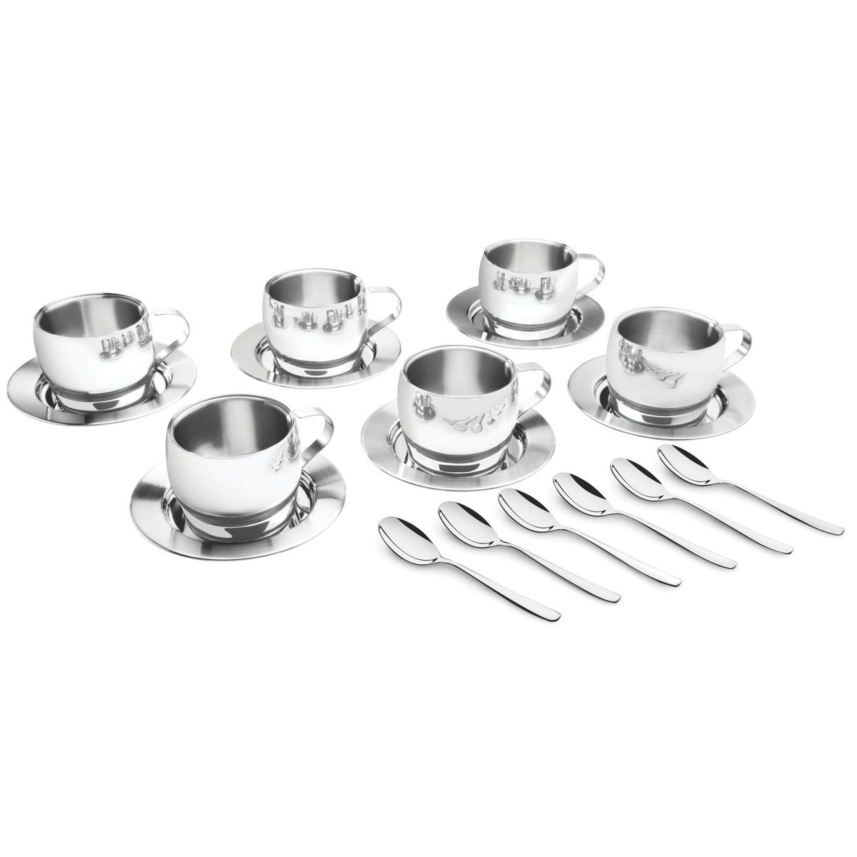 TRAMONTINA - Juego de té 18 piezas plateado