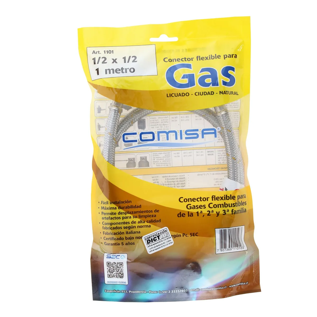 COMISA - Flexible gas 1/2" HI-HI 100 cm