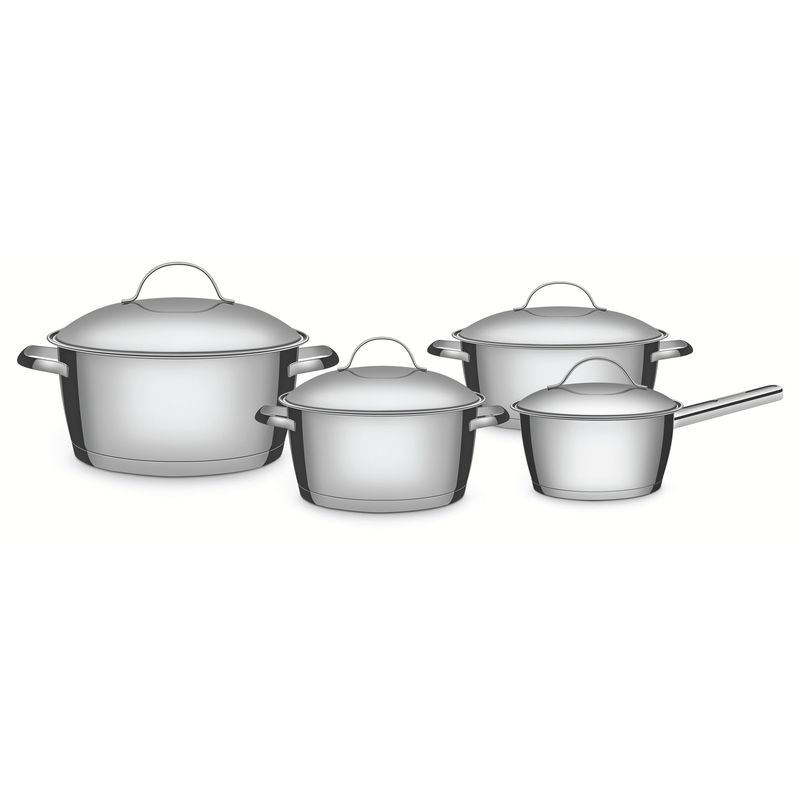 TRAMONTINA - Batería de Cocina 8 Piezas Acero inoxidable Alegra Plateado