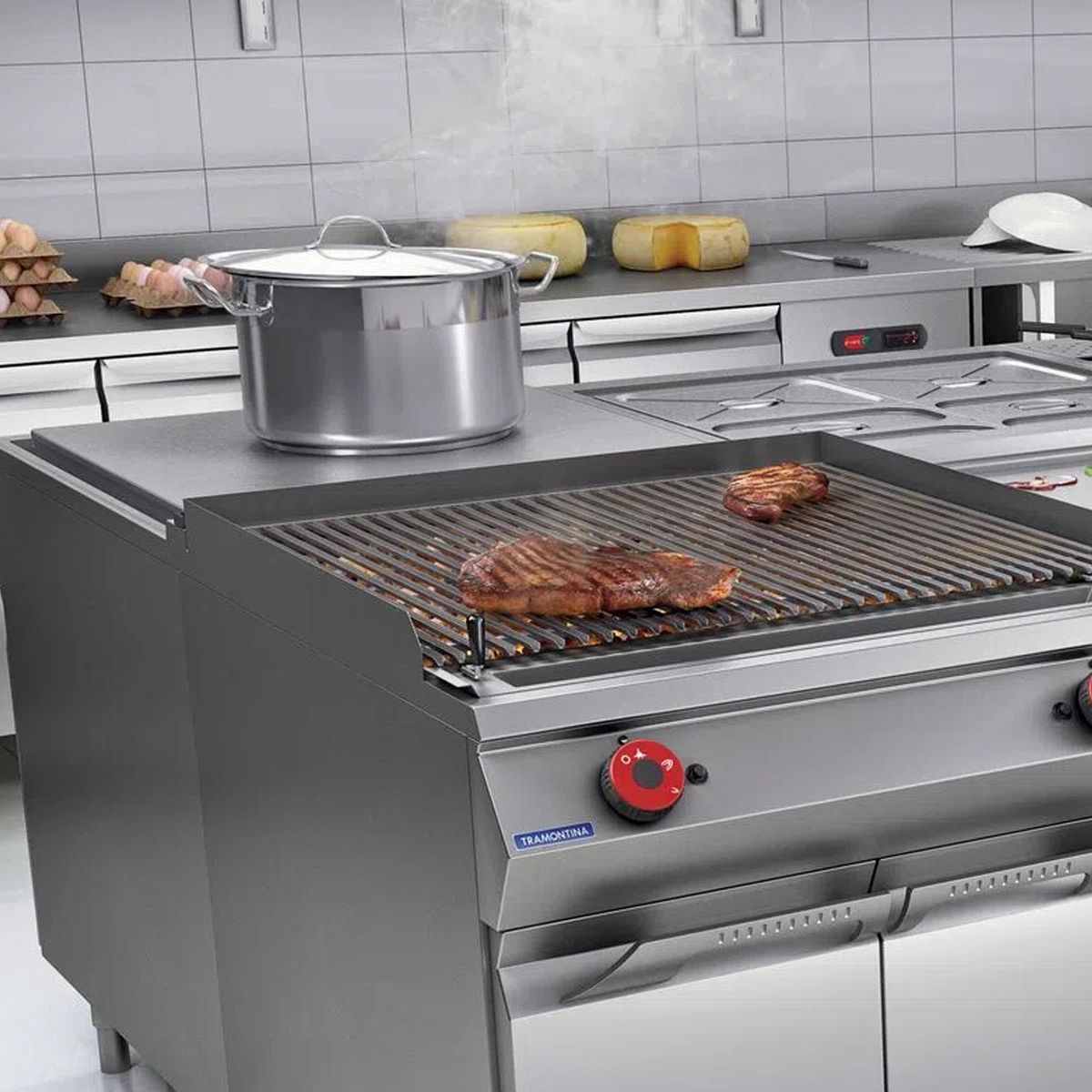 TRAMONTINA - Olla de Acero Inoxidable 28 cm 12 Lts