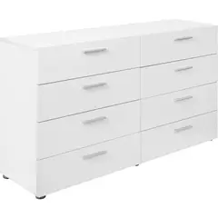 TVILUM - Cómoda 8 Cajón(es) Pepe 140x82x40 cm Blanco