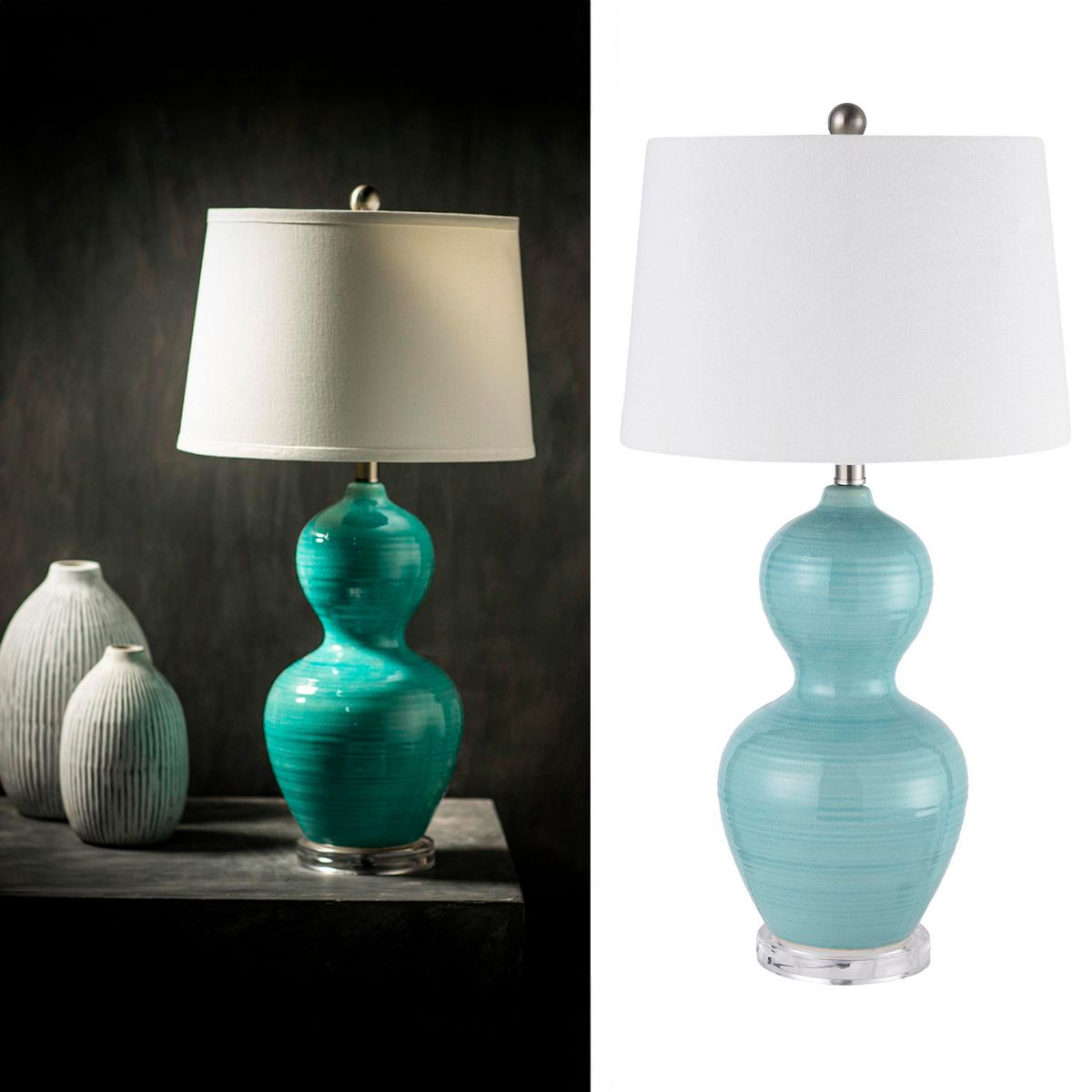 TEMPORA - Lámpara Mesa TL-69005 Azul 38x74 cm