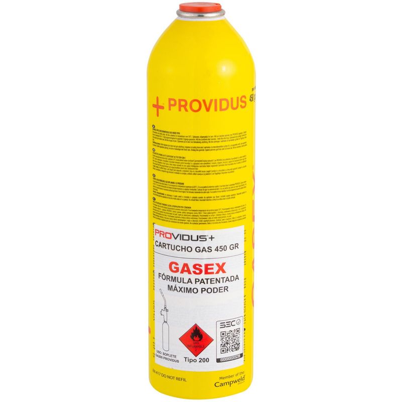 PROVIDUS - Balón de Gas desechable 450 gr