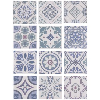 Sticker decorativo Lisboa 15x15 cm 12 unidades
