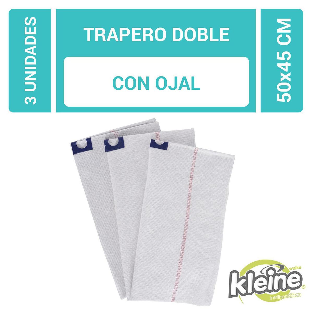 KLEINE WOLKE - Set de 3 traperos dobles 50x45 cm