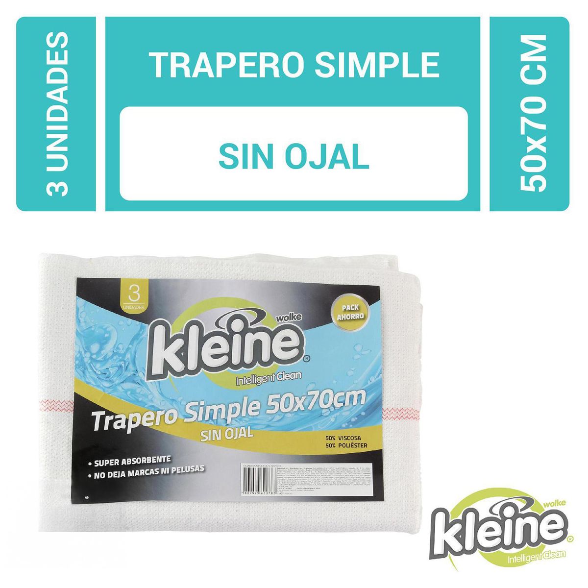 KLEINE WOLKE - Set de 3 traperos simples 50x70 cm