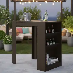 TUHOME - Mesa de Bar Syrah 91x105.3x58 cm Wengué